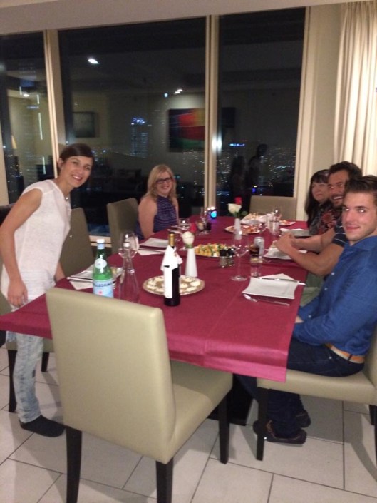 First official dinner party at the M&T household with Ioannis, Max, Nolene and Itza